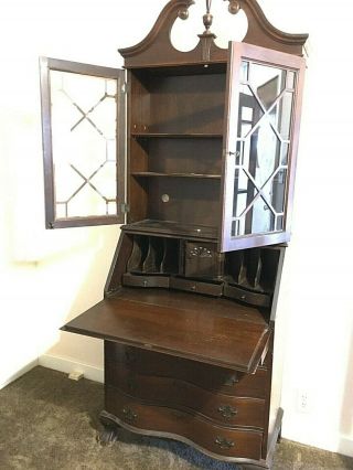 Antique vintage secretary desk hutch 2
