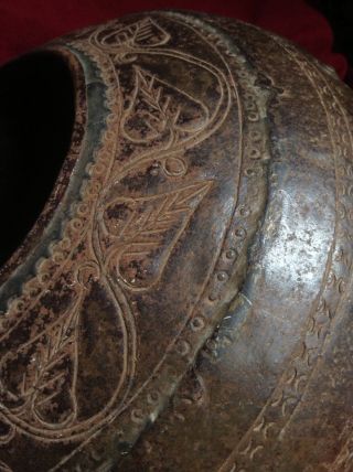 Antique China Tibet India Gold Iron Sacred Buddhist Bowl Holy Water Pot Vase 3
