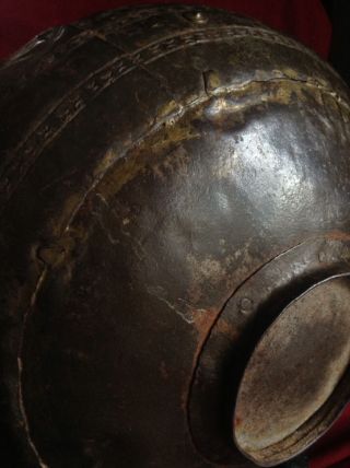 Antique China Tibet India Gold Iron Sacred Buddhist Bowl Holy Water Pot Vase 5