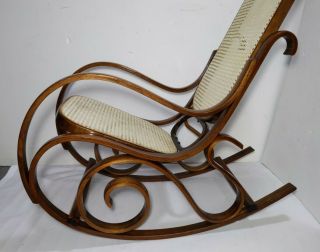 Vintage Bentwood Rocking Chair Rocker Wood Cane Mid Century Modern Thonet STYLE 3
