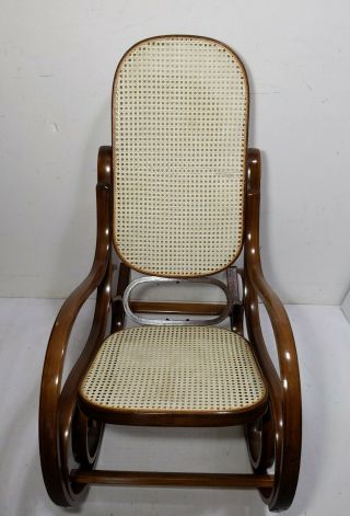 Vintage Bentwood Rocking Chair Rocker Wood Cane Mid Century Modern Thonet STYLE 4