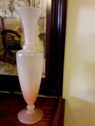 Vintage Antique Rare French Royal Opaline Light Pink Big Vase B.  Rrrr