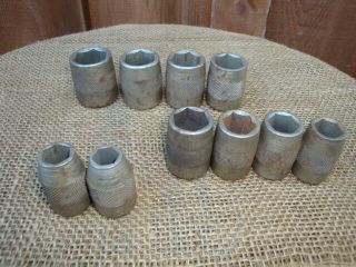 10 Antique Snap On S Over O 1/2 Drive Sockets Nos
