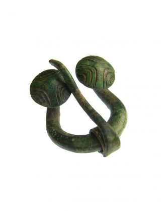Einzigartig: Schöne Omega Fibel Aus Bronze,  Wikinger Frühmittelalter Selten Rar