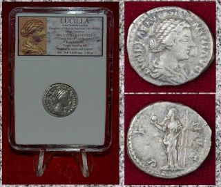 Ancient Roman Empire Coin Lucilla Daughter Of Marcus Aurelius Silver Denarius