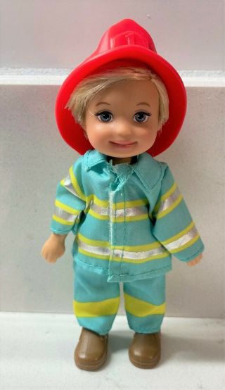Barbie Kelly Tommy Doll Fireman Emergency Uniform,  Hat,  5h