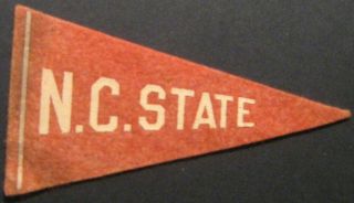 Old Vintage Antique 1936 - 1938 Bf3 Nc State Wolfpack Football Mini Pennant H493