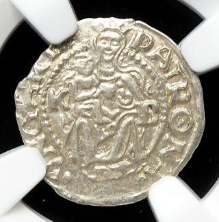 Hungary.  Ferdinand I Silver Denar,  1549 - Kb,  Ngc Ms63