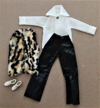 Vintage Maddie Mod Faux Leather and Fur Vest Outfit - 1970 ' s 2