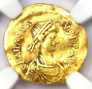 Byzantine Anastasius I Av Tremissis Gold Coin 491 - 518 Ad - Certified Ngc Vf