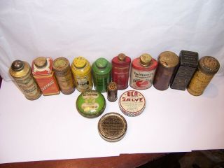 14 Vintage Antique Medical Tins Dental/Foot Powders Ointments Antiseptic 2