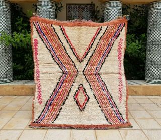 Moroccan Berber Carpet Vintage Azilal Soft Wool Rug Authentic Azilal Carpet