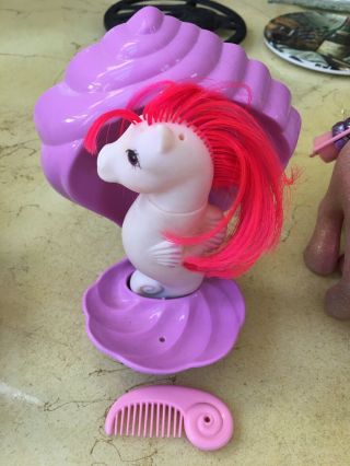 My Little Pony G1 Vintage Mlp - Sea Mist Sea Pony With Shell And Comb