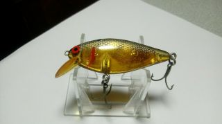 Bomber Bait,  Tx. ,  " Speed Shad ",  2 1/2 " Body,  Golden Shiner/gold Reflector,  Exc.  Cond