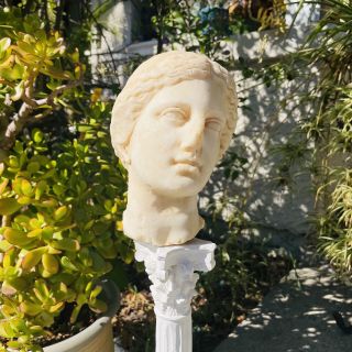 Vintage Artisan Carved Female Woman Greek Roman Head Bust Statue Sculpture Art 6