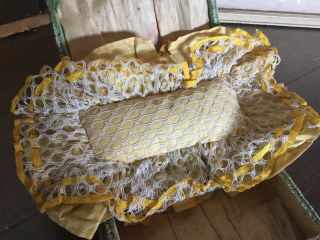 Antique Vintage Pin Cushion Pillow With Netting Lace
