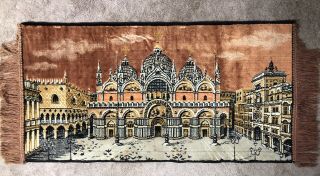 Vintage Velvet Wall Tapestry Fringe Mid / Middle Eastern MOSQUE 19”x 38” 2