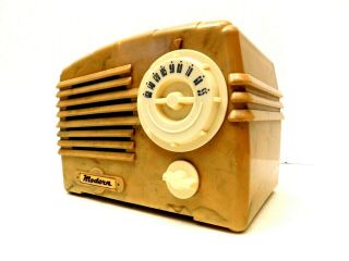 Vintage 1950s Antique Mid Century & Swirled Catalin Colors Plastic Radio