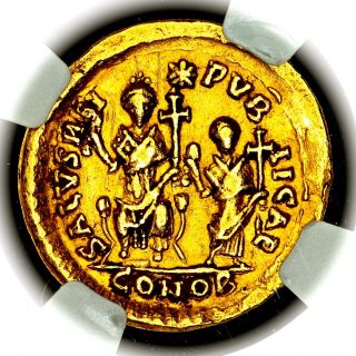 402 - 450 AD Theodosius II Eastern Roman Empire Gold AV Solidus NGC Ch VF 5/5 3/5 2