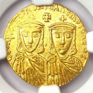 Leo Iv And Constantine Vi Av Solidus Gold Coin 776 - 780 Ad - Certified Ngc Au