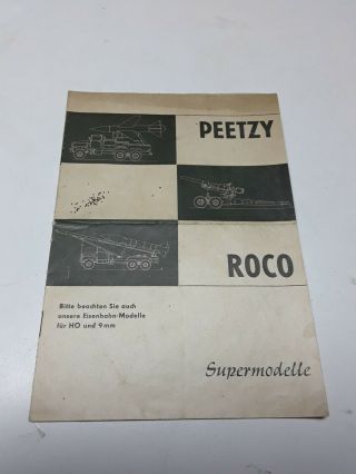 PublicitÉ 1968 - Roco Peetzy Supermodelle - Chars Jeeps.  - Ho 9mm