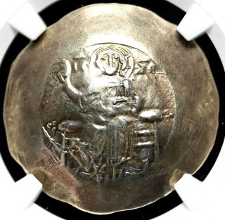 John Ii Gold (electrum) Aspron Trachy,  Ad 1118 - 1143,  Ngc Xf