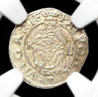 Hungary.  Ferdinand I Silver Denar,  1554 - Kb,  Ngc Ms63