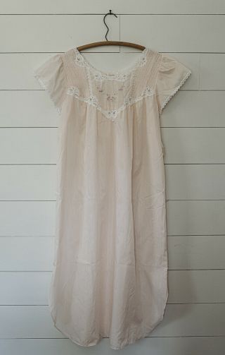 Vintage Barbizon Nightgown Pajamas Embroidered Victorian Style Small Nwt