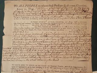 1759 antique COLONIAL DEED boston province ma bay WM STODDARD JOHN pomfret ct 2