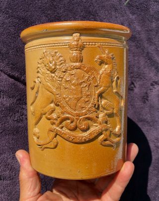 Antique Royal Crested Slab Seal Drug Apothecary Jar Henry Wayte Grace Church St
