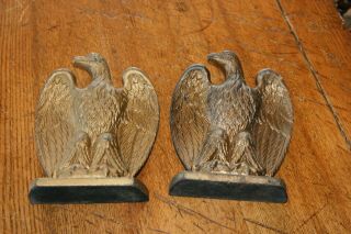 Antique Vintage Cast Iron Bald Eagle Bookends