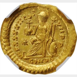 THEODOSIUS II,  A.  D.  402 - 450.  AV Solidus (4.  48 gms),  Constantinople,  A.  D NGC 2
