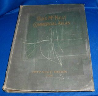 Rand Mcnally Commercial Atlas 1928 2 - Page Color Tipped - In State Maps Are Vg