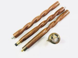 Exclusive Designed Compass Head Handle Wooden Walking Stick cane style handmade 3