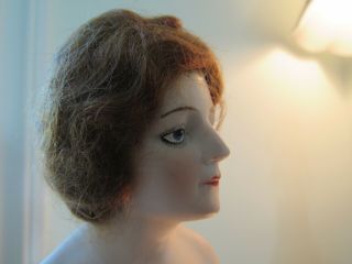 Antique Bavarian Germany Porcelain Half Doll Simply Gorgeous 6