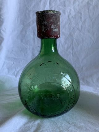 Old Antique Glass ‘grenade’ Fire Extinguisher - Green Imperial