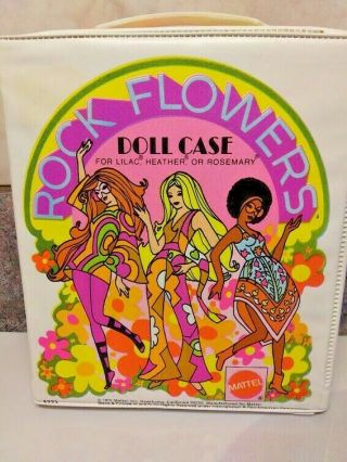 Vintage 1970 Mattel Rock Flowers Doll/clothes Case W/record