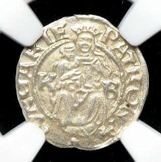 Hungary.  Ferdinand I Silver Denar,  1551 - Kb,  Ngc Ms63