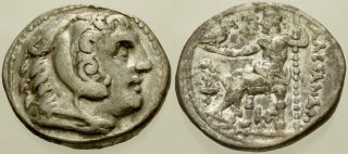 025.  Greek Silver Coin.  Alexander Iii,  Ar Tetradrachm.  Herakles / Zeus.  Vf