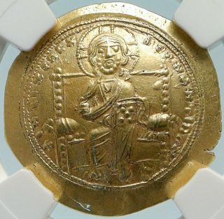 Jesus Christ Ancient 1059ad Gold Byzantine Coin Of Constantine X Ngc Ms I84423