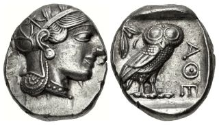 Attica,  Athens.  Ar Tetradrachm,  454 - 404 Bc.  Athena & Owl Ancient Silver Coin (1)