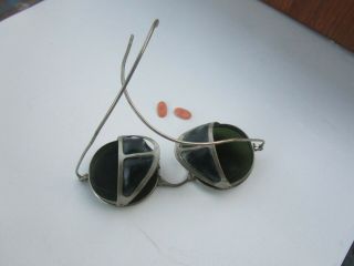 Vintage Safety Glasses Welding Goggles Glasses Emeral Green Lens Steampunk