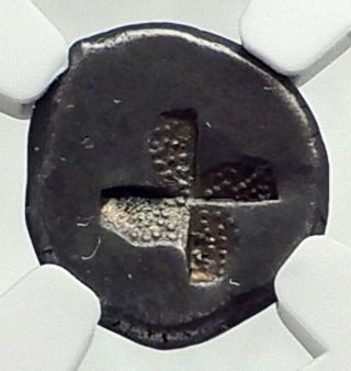 BYZANTION in THRACE Authentic Ancient Silver Greek Coin COW DOLPHIN NGC i77487 2