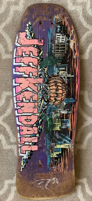 Vintage 1986 Santa Cruz Jeff Kendall Pumpkin Skateboard Deck Phillips Roskopp