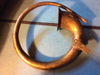 Vintage Copper Or Brass Car Horn / Antique Auto Truck Honker Missing Rubber Bulb