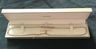 Antique 9ct Gold Watch Chain Necklace With T Bar,  Date Letter A Fancy Capital Q