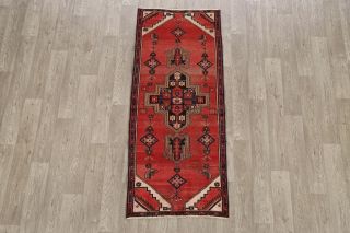 Vintage Tribal Geometric Bakhtiari Area Rug Hand - Knotted Oriental Carpet 3x6 Red