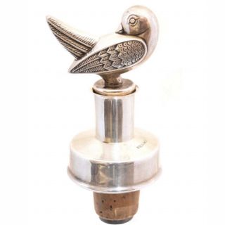Antique David Andersen Norway 830 Standard Silver Bird Bottle Stopper & Pourer