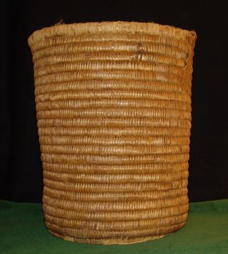 Antique Native American Indian Jicarilla Apache Utilitarian Large Storage Basket