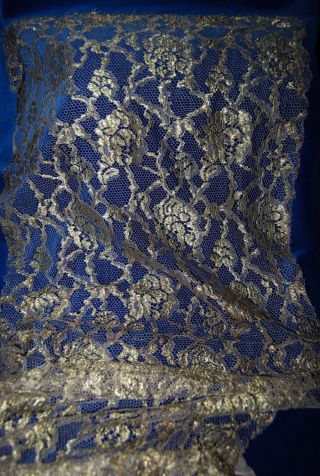 Antique French Art Deco Gold Lace Fragment